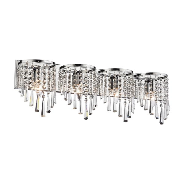 Elk Lighting Jariah 4-Light Vanity Lamp in Polished Chrome with Clear Crystal 45273/4